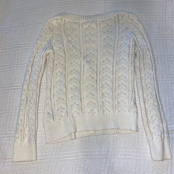 Nautica White Knit Button-Up Cardigan Sweater - Picture 2 of 4